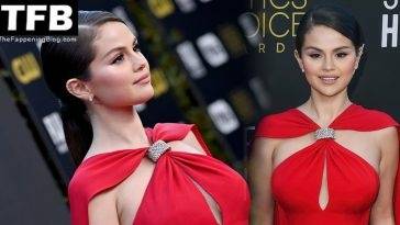 Selena Gomez Puts on an Elegant Display in a Red Gown at the Critics Choice Awards in LA on fanspics.com