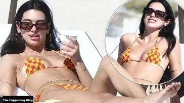 Dua Lipa Enjoys the Beach Life in Miami After Rehearsals on fanspics.com