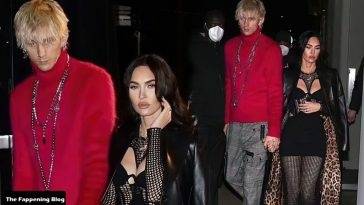 Megan Fox & Machine Gun Kelly Leave the Dolce and Gabbana Office in Milan on fanspics.com