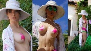 Amanda Cerny Nude Pink Flamingo Nipple Pasties Leaked on fanspics.com