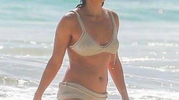 Michelle Rodriguez Has a Wardrobe Malfunction While on the Beach with a Mystery Woman on fanspics.com