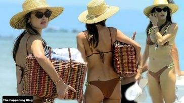 Alessandra Ambrosio Shows Off Her Model Figure in a Bikini on a Yacht in Florianopolis on fanspics.com