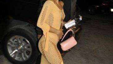 Braless Karrueche Tran Sticks Out Her Tongue as She Leaves Party During Art Basel on fanspics.com