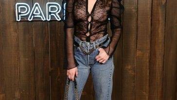 Rainey Qualley Flashes Her Nude Tits at the Launch of Tom Ford 19s Ombré Leather Parfum in WeHo on fanspics.com