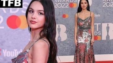 Olivia Rodrigo Cuts an Ethereal Figure in a Silver Dress at the BRIT Awards 2022 on fanspics.com