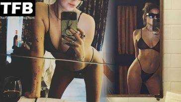 Ashley Benson Shows Her Slender Figure in Tiny Sheer Lingerie on fanspics.com