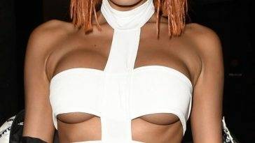 ZaraLena Jackson Shows Off Her Sexy Tits as Leeloo at the Nuage Halloween Party (20 Photos + Video) on fanspics.com