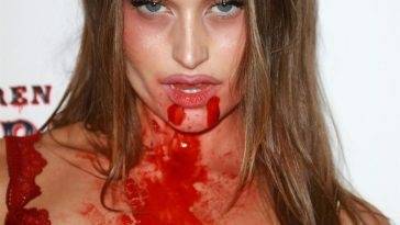 Bloody Lexi Wood Poses on the Red Carpet at the CARN*EVIL Halloween Party on fanspics.com