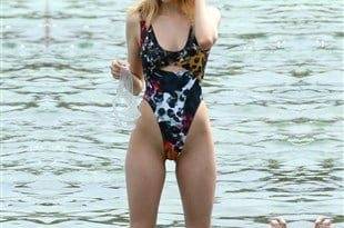 Nicola Peltz Thigh Gap And Pussy Stubble In A Thong Swimsuit on fanspics.com