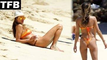 Alessandra Ambrosio Flaunts Her Sexy Bikini Body on the Beach in St Barths on fanspics.com