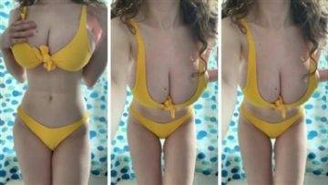 Tina Kye Yellow bikini Nude Video on fanspics.com