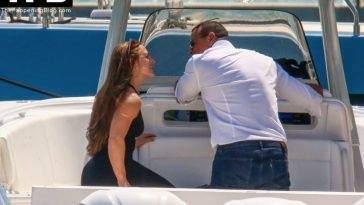 Alex Rodriguez Sips Champagne on a Yacht with a Sexy Babe on fanspics.com