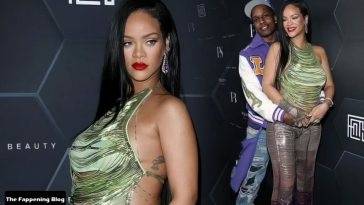 Rihanna Flaunts Her Curves at the Fenty Beauty And Fenty Skin Celebration in LA on fanspics.com