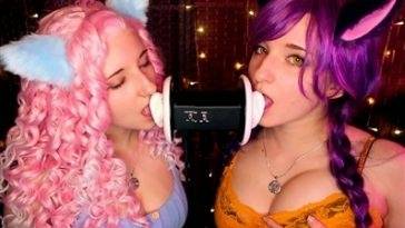 AftynRose ASMR Twin Ear Licking Patreon Video on fanspics.com