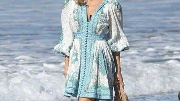 Elisabetta Canalis Undresses on the Beach During a Sexy Shoot in Santa Monica on fanspics.com