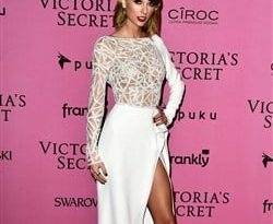 Taylor Swift's New Boobs In A Sheer Top At The Victoria's Secret After Party on fanspics.com