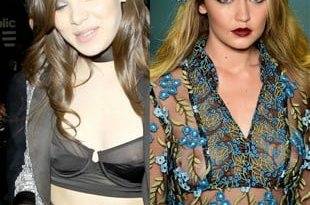 Hailee Steinfeld And Gigi Hadid Show Their Nipples In See Thru Tops on fanspics.com