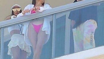 Scott Disick & Rebecca Donaldson Enjoy the View From Their Hotel Balcony in Miami on fanspics.com