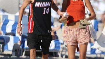 Mia Regan & Romeo Beckham Kiss and Chill Out on the Beach in Miami on fanspics.com