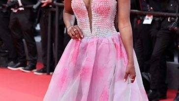 Aja Naomi King Shows Off Her Sexy Tits at the 75th Annual Cannes Film Festival on fanspics.com