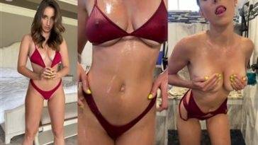 Christina Khalil Nude Bikini Striptease in Shower Video  on fanspics.com