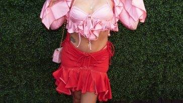 Kali Uchis Flaunts Her Sexy Tits & Legs at the 2021 Variety Hitmakers Brunch in LA on fanspics.com