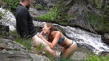 Brandibraids sexy babe gets naughty by waterfall onlyfans  video on fanspics.com