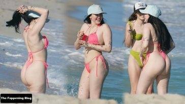 Noah Cyrus Wears a Pink Bikini as She Hits the Beach in Miami (60 New Photos) on fanspics.com