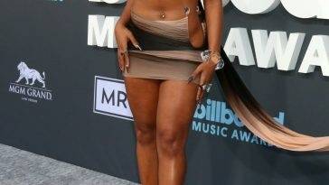 Megan Thee Stallion Flaunts Her Sexy Legs at the 2022 Billboard Music Awards on fanspics.com