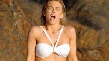 Kelly Carlson Plays in the Ocean Like a Whore on fanspics.com