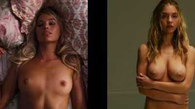 Heaven would be a small tits / big tits threesome with Margot Robbie and Sydney Sweeney on fanspics.com