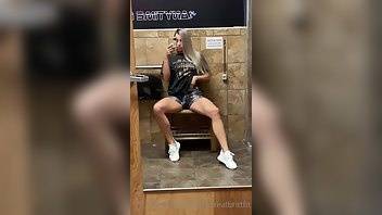 Therealbrittfit 9 times out of 10 whenever i go into a public bathroom it isn t to use it if only... on fanspics.com