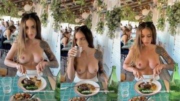 Vanessa Sierra Nude Boobs Showing in Public Restaurant Video  on fanspics.com
