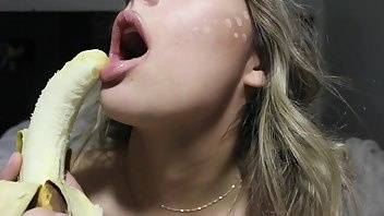 Frecklequeen halloween banana blowjob tease finger fetish cosplay porn video manyvids on fanspics.com