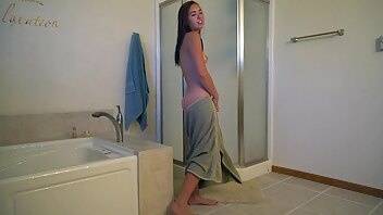 Brandibraids after shower towel striptease joi xxx video on fanspics.com