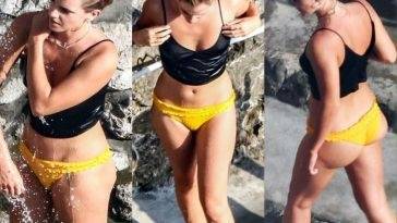 Emma Watson Shows Off Her Perfect Butt on Her Holiday in Positano on fanspics.com