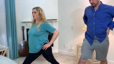 Stepson helps stepmom make an exercise video 1 2 on fanspics.com