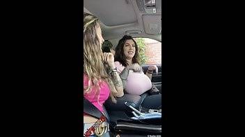 Dakota James & Ana Lorde driving & boobs flashing snapchat premium porn videos on fanspics.com