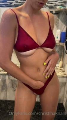 Christina Khalil Shower Bikini Strip Onlyfans Video  on fanspics.com