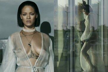 Rihanna Bikini Sheer Robe Nip Slip Photos Leaked - Barbados on fanspics.com