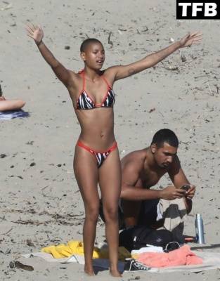 Willow Smith Makes a New Friend While Tanning Solo in Malibu on fanspics.com