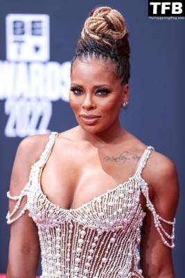 Eva Marcille Flaunts Her Boobs at the BET Awards 2022 on fanspics.com