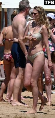 Toni Garrn Wears a Silver Bikini with Husband Alex Pettyfer at the Beach in Greece - Greece on fanspics.com