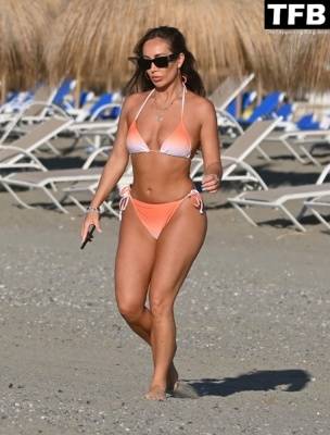 Lauryn Goodman Displays Her Sexy Bikini Body on the Beach on Holiday in Marbella on fanspics.com