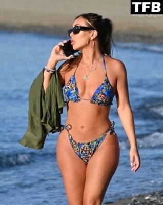 Lauryn Goodman Puts on a Sultry Display in a Bikini Out on Holiday in Marbella on fanspics.com