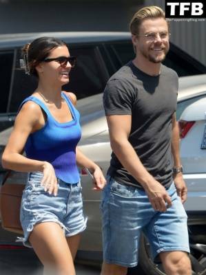 Hayley Erbert & Derek Hough are All Smiles Showing Off Haley 19s Engagement Ring in LA on fanspics.com