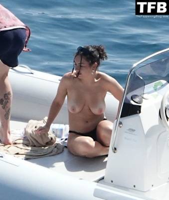 Charli XCX Shows Off Her Nude Tits on Holiday at the Amalfi Coast on fanspics.com