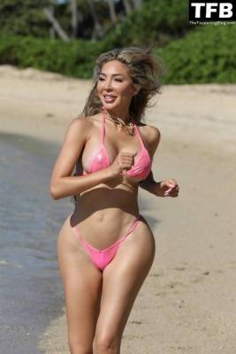 Farrah Abraham Shows Off Her Curves in a Pink Bikini on fanspics.com