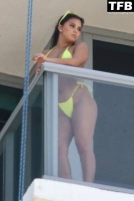 Aliana Mawla Puts on a Bikini Show on Her Hotel Balcony on fanspics.com