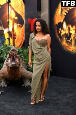 Christina Milian Displays Her Sexy Tits & Legs at the “Jurassic World: Dominion” Premiere in Hollywood on fanspics.com